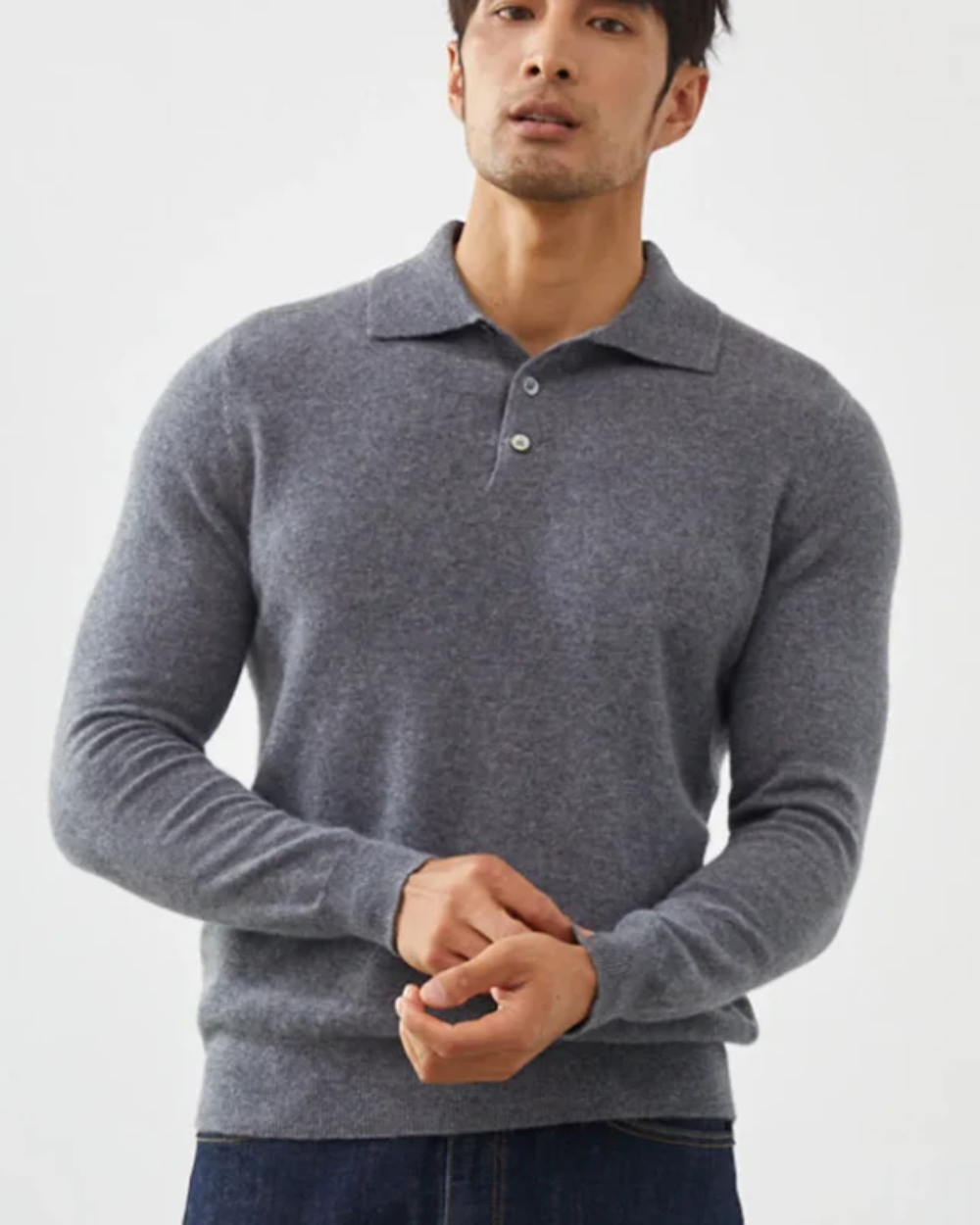 Maglione polo in cashmere Ponza