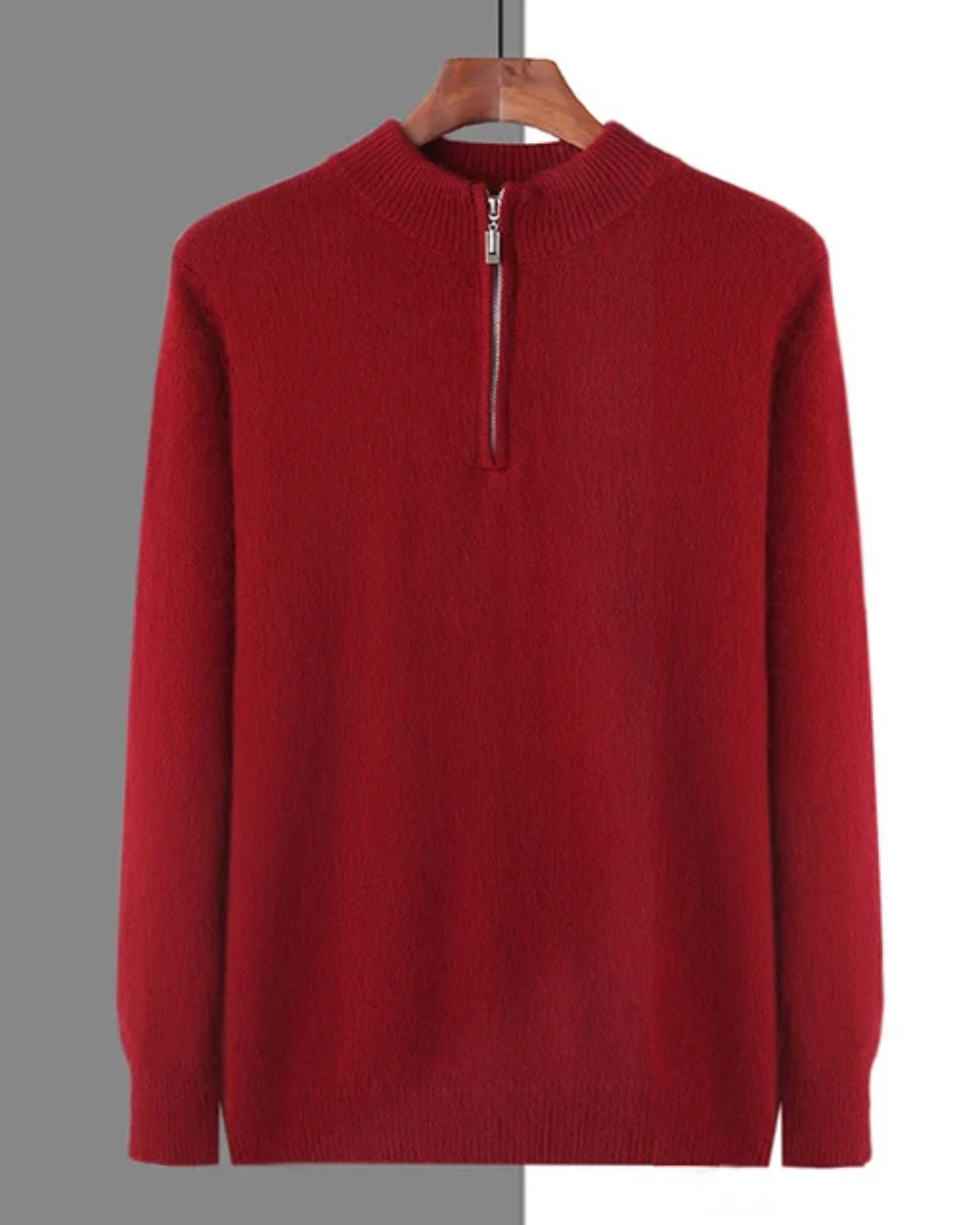Felpa con zip in cashmere Genève
