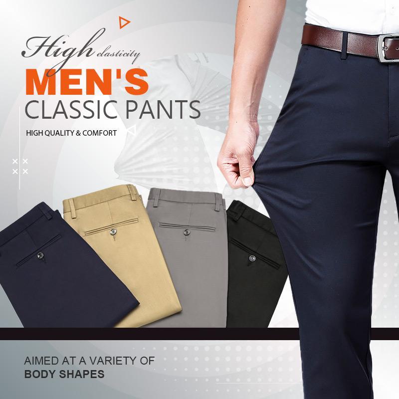 Pantaloni classici da uomo ad alta elasticità