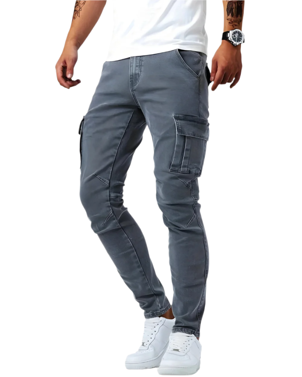 Pantaloni cargo elasticizzati Marino