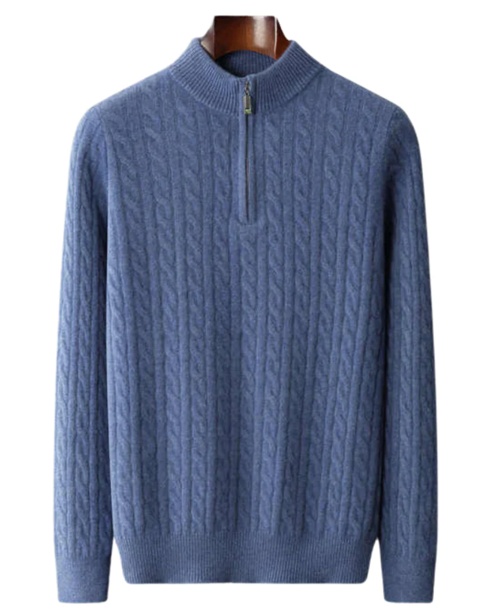 Mezza zip in cashmere tessuto Deneb