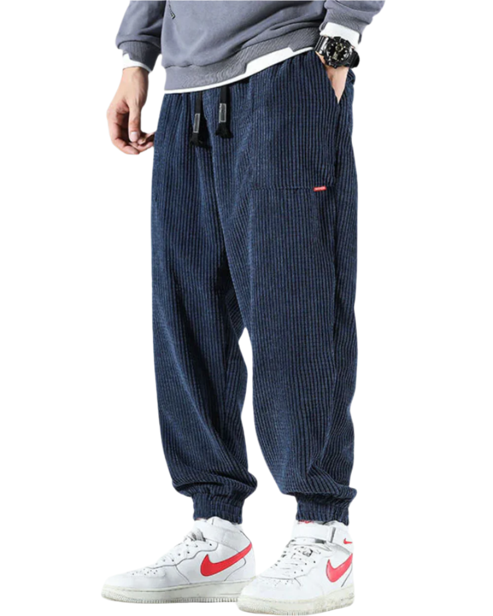 Pantaloni in velluto a coste alloro