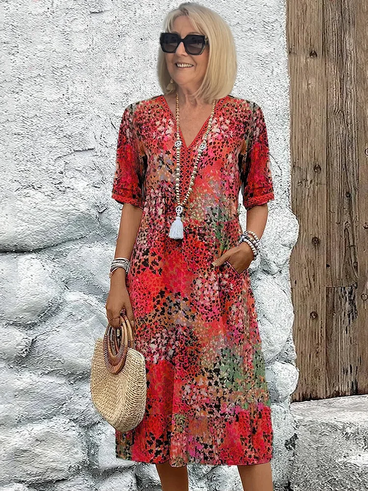 Harper™ | Elegante Abito Midi a Fiori
