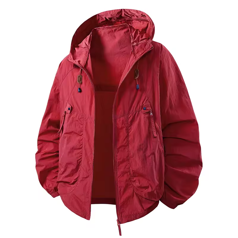 Carter - Veste coupe-vent imperméable pour extérieur avec capuche ajustable