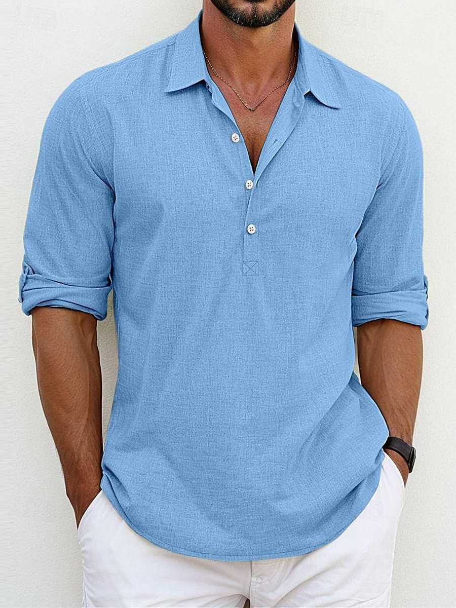 LORENZO™|CHEMISE CLASSICA IN COTONE-LINO