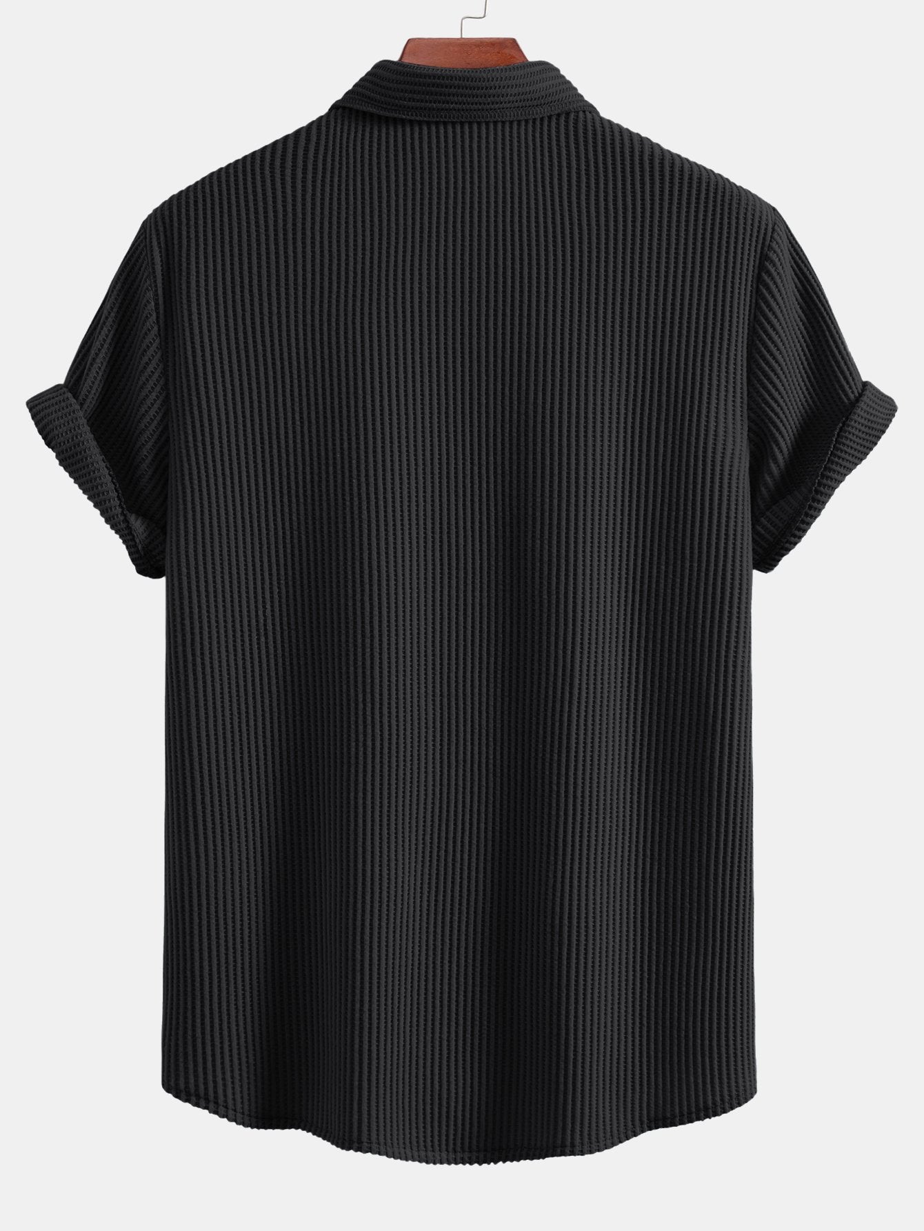 Chemise en Waffle avec Boutons et Pantalons en Waffle Tissés avec Cordon