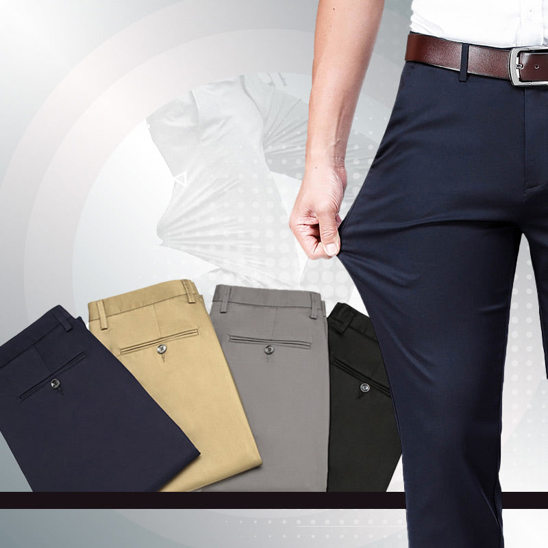 Pantaloni classici da uomo ad alta elasticità